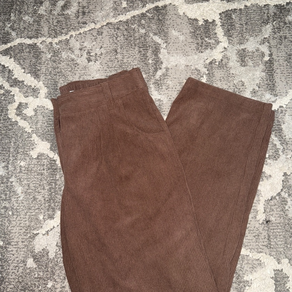 HALARA Women's Brown Corduroy Trousers